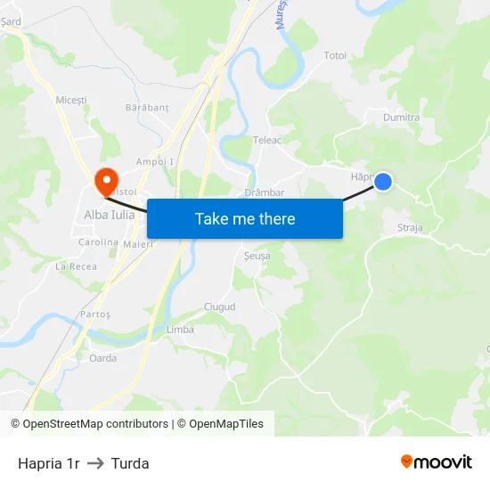 Hapria 1r to Turda map