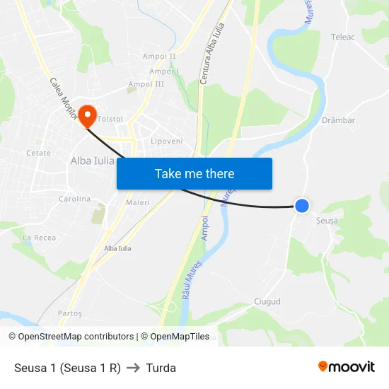 Seusa 1r to Turda map