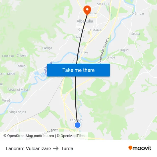 Lancrăm Vulcanizare to Turda map
