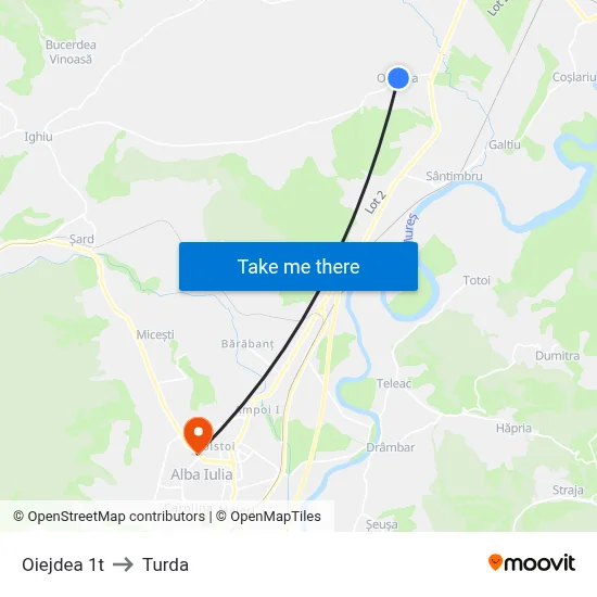 Oiejdea 1t to Turda map