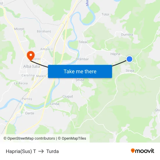Hapria(Sus) T to Turda map