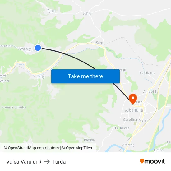 Valea Varului R to Turda map