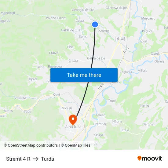 Stremt 4 R to Turda map