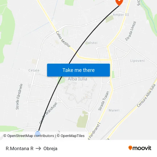 R.Montana R to Obreja map