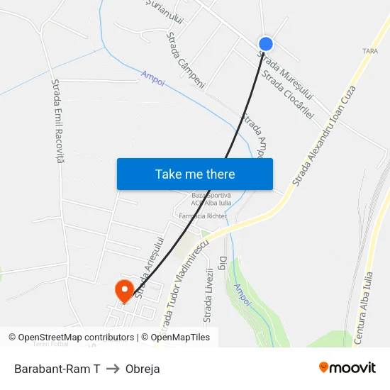 Barabant-Ram T to Obreja map