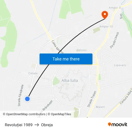 Revoluției 1989 to Obreja map