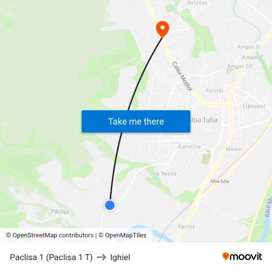 Paclisa 1t to Ighiel map