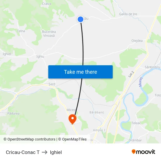 Cricau-Conac T to Ighiel map