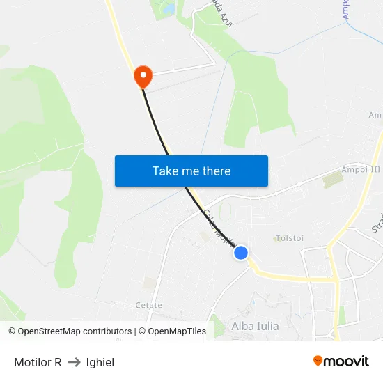 Motilor R to Ighiel map