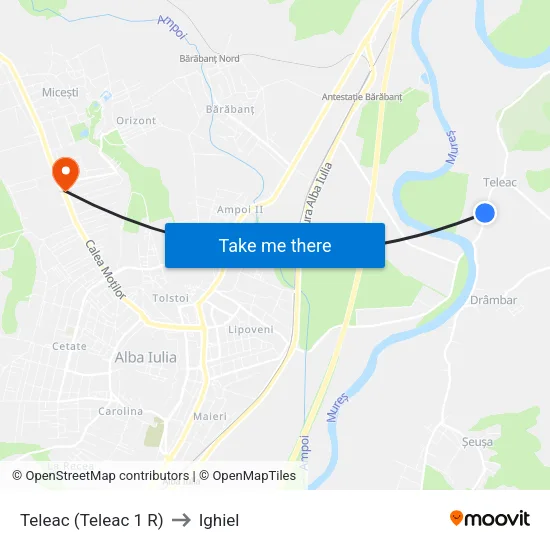 Teleac 1r to Ighiel map