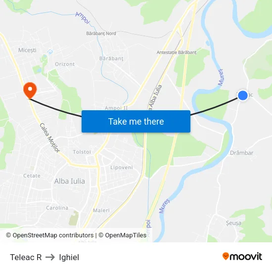 Teleac R to Ighiel map