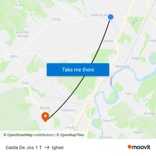 Galda De Jos 1 T to Ighiel map