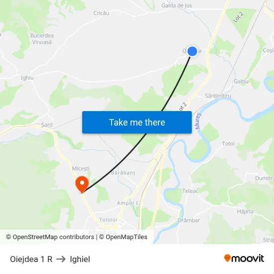 Oiejdea 1 R to Ighiel map