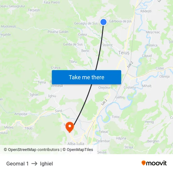 Geomal 1 to Ighiel map