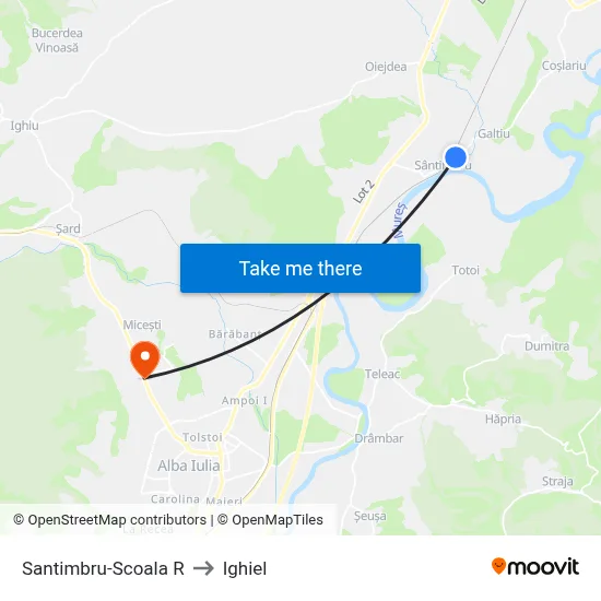 Santimbru-Scoala R to Ighiel map