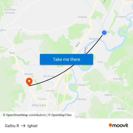 Galtiu R to Ighiel map