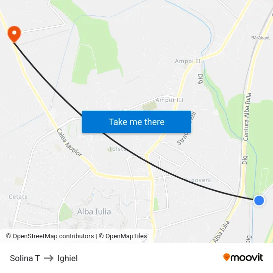 Solina T to Ighiel map