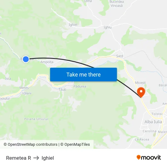 Remetea R to Ighiel map