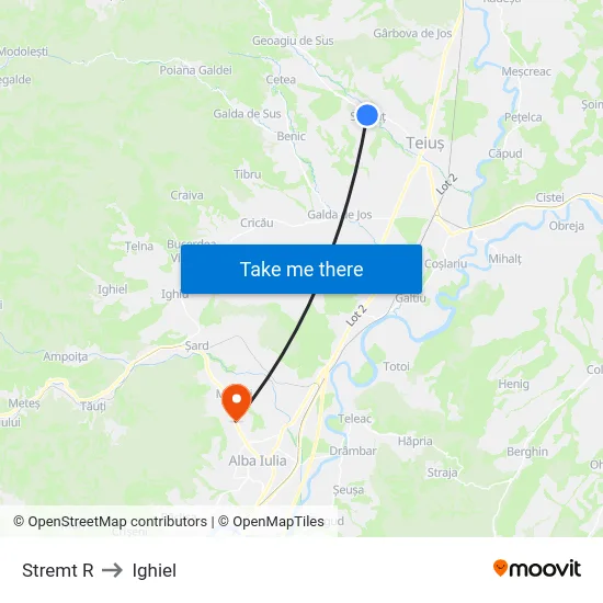 Stremt R to Ighiel map