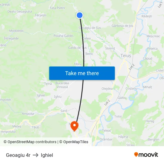 Geoagiu 4r to Ighiel map