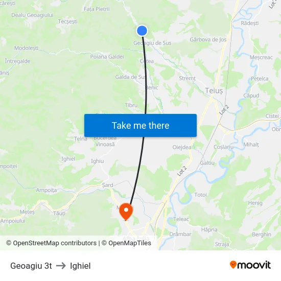 Geoagiu 3t to Ighiel map