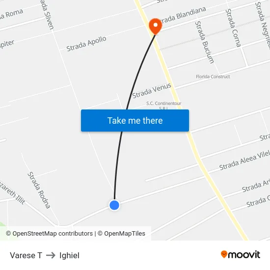 Varese T to Ighiel map