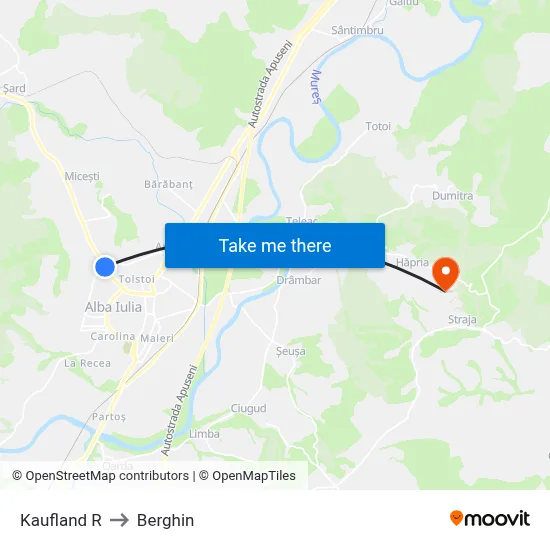 Kaufland R to Berghin map