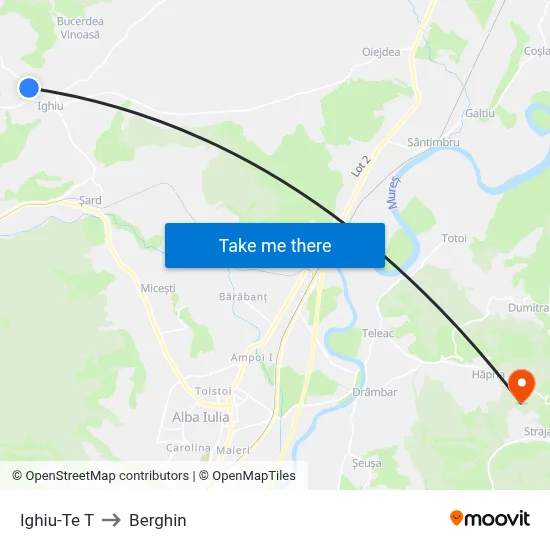 Ighiu-Te T to Berghin map