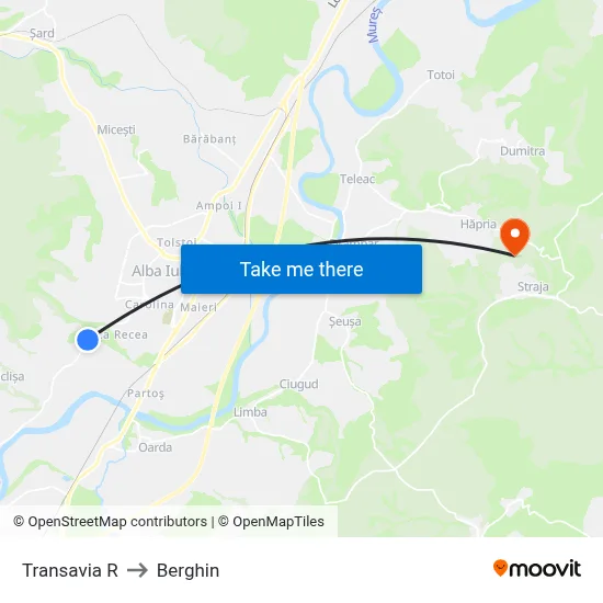 Transavia R to Berghin map