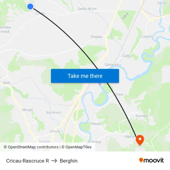 Cricau-Rascruce R to Berghin map
