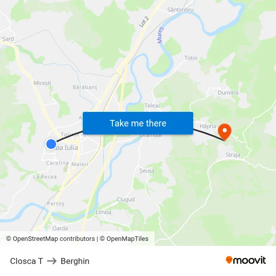 Closca T to Berghin map