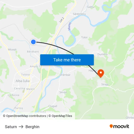 Saturn to Berghin map