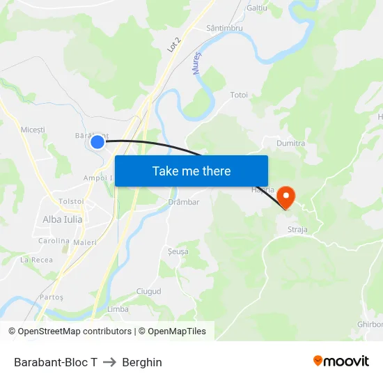 Barabant-Bloc T to Berghin map