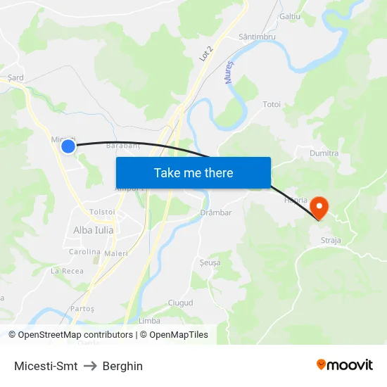 Micesti-Smt to Berghin map