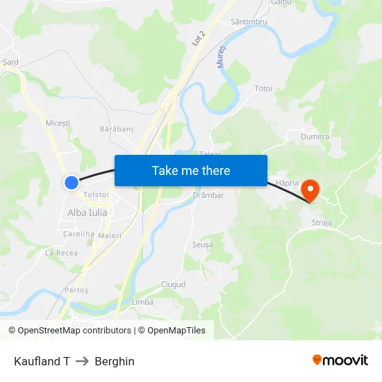 Kaufland T to Berghin map