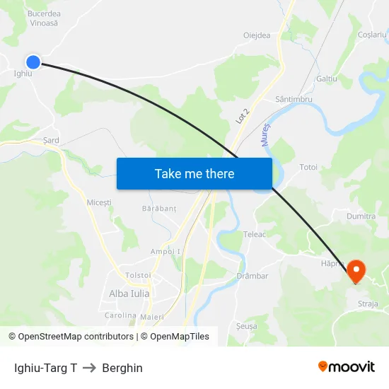 Ighiu-Targ T to Berghin map