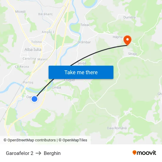 Garoafelor 2 to Berghin map