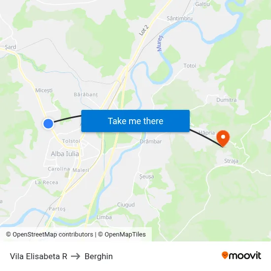Vila Elisabeta R to Berghin map