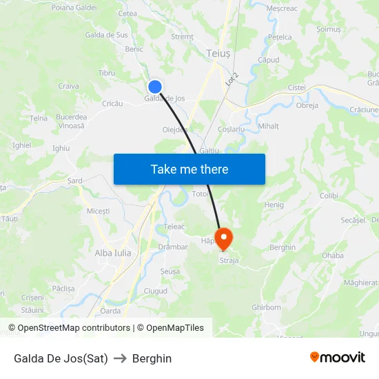 Galda De Jos(Sat) to Berghin map