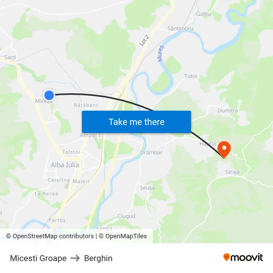 Micesti Groape to Berghin map