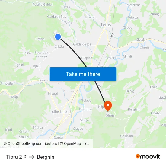 Tibru 2 R to Berghin map