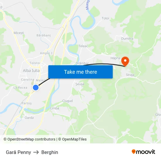 Gară Penny to Berghin map