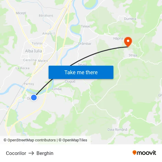 Cocorilor to Berghin map