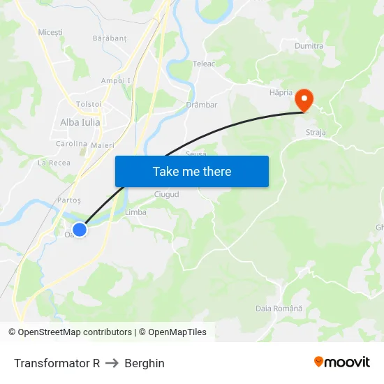 Transformator R to Berghin map