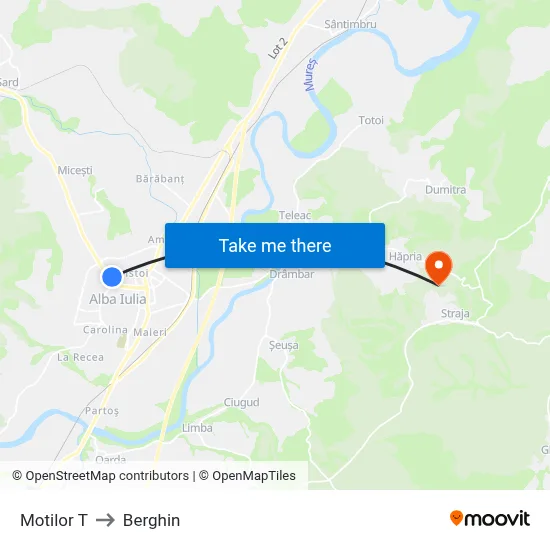 Motilor T to Berghin map