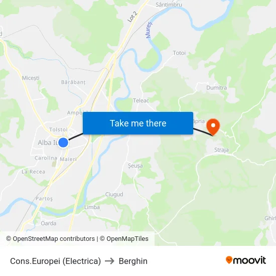 Cons.Europei (Electrica) to Berghin map