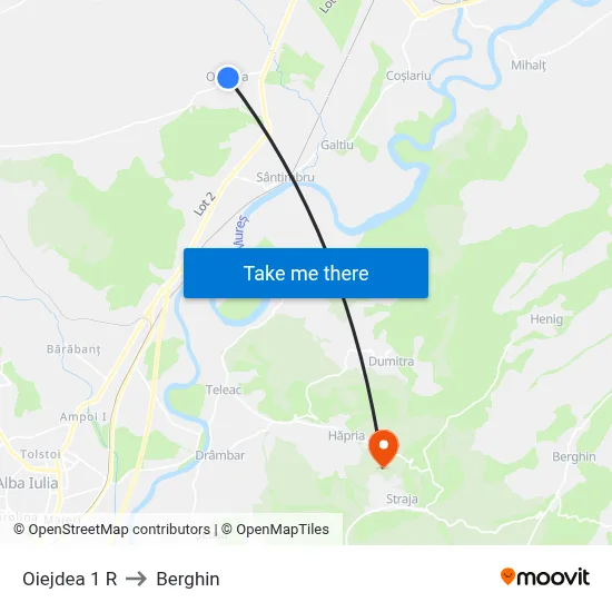 Oiejdea 1 R to Berghin map