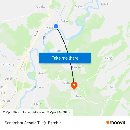 Santimbru-Scoala T to Berghin map