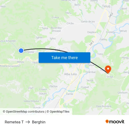 Remetea T to Berghin map