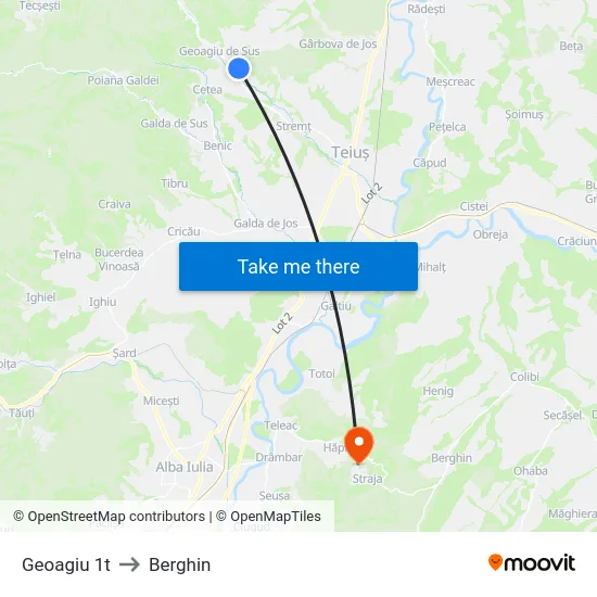 Geoagiu 1t to Berghin map